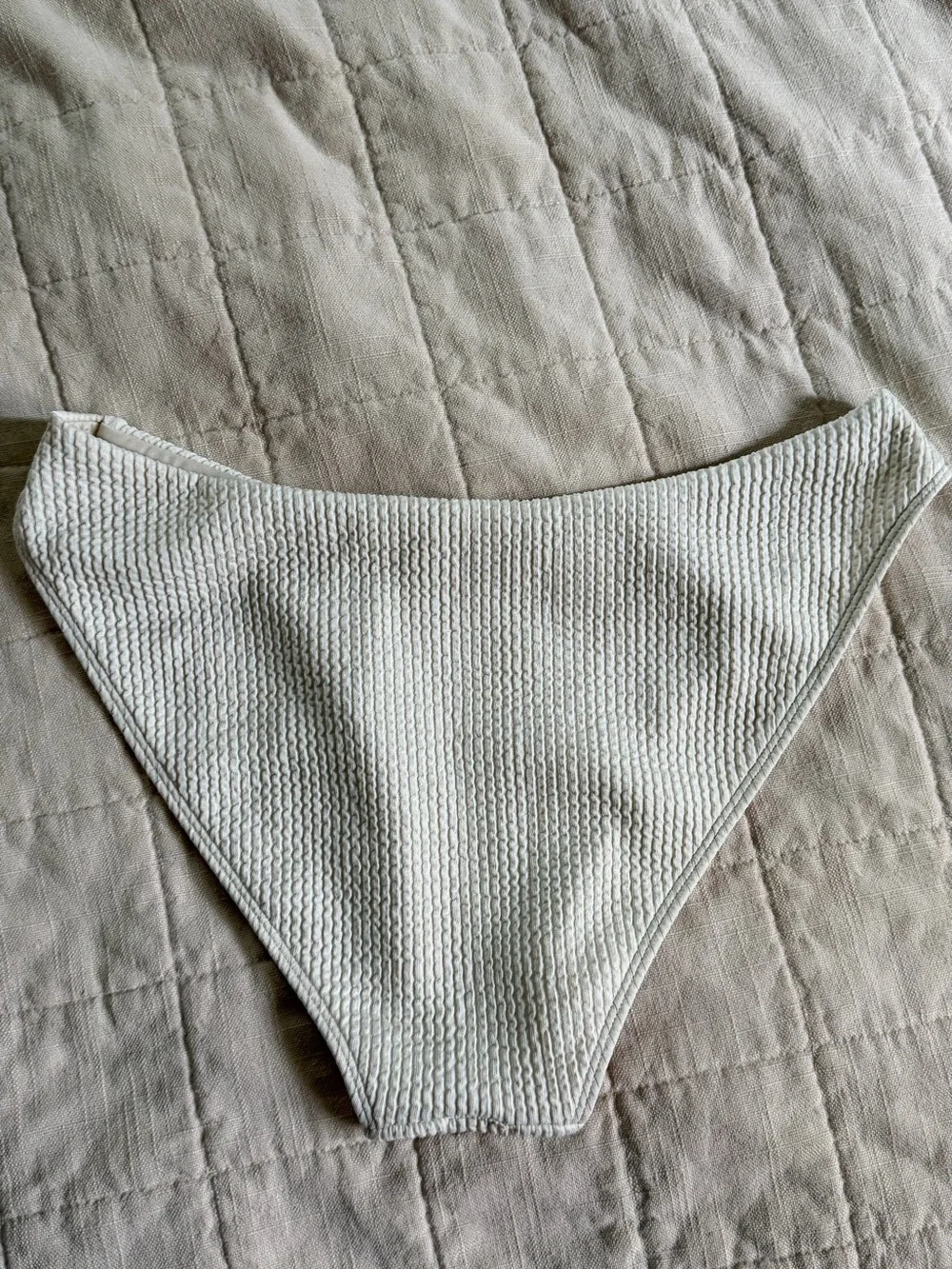MONDAY Byron Ribbed Ivory Bikini Bottom Small
